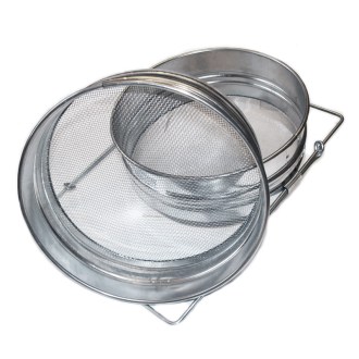 Kettős szűrő (szita) ónozott 21 cm fogantyúkkal